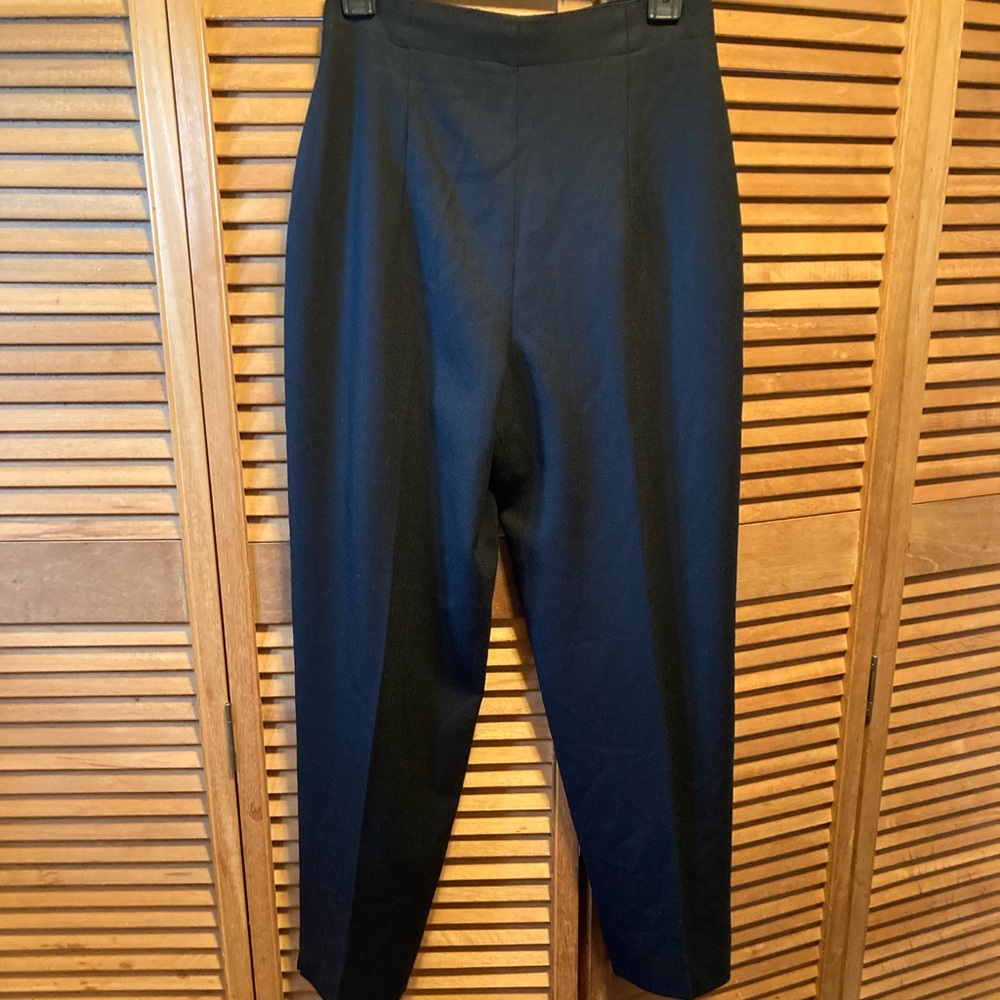 Gianni Black Wool Straight Leg Pants